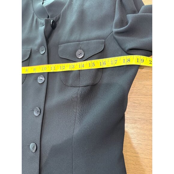 Vintage 90s Ann Taylor Loft Long Sleeve Black Dress, size 12 - Picture 13 of 15